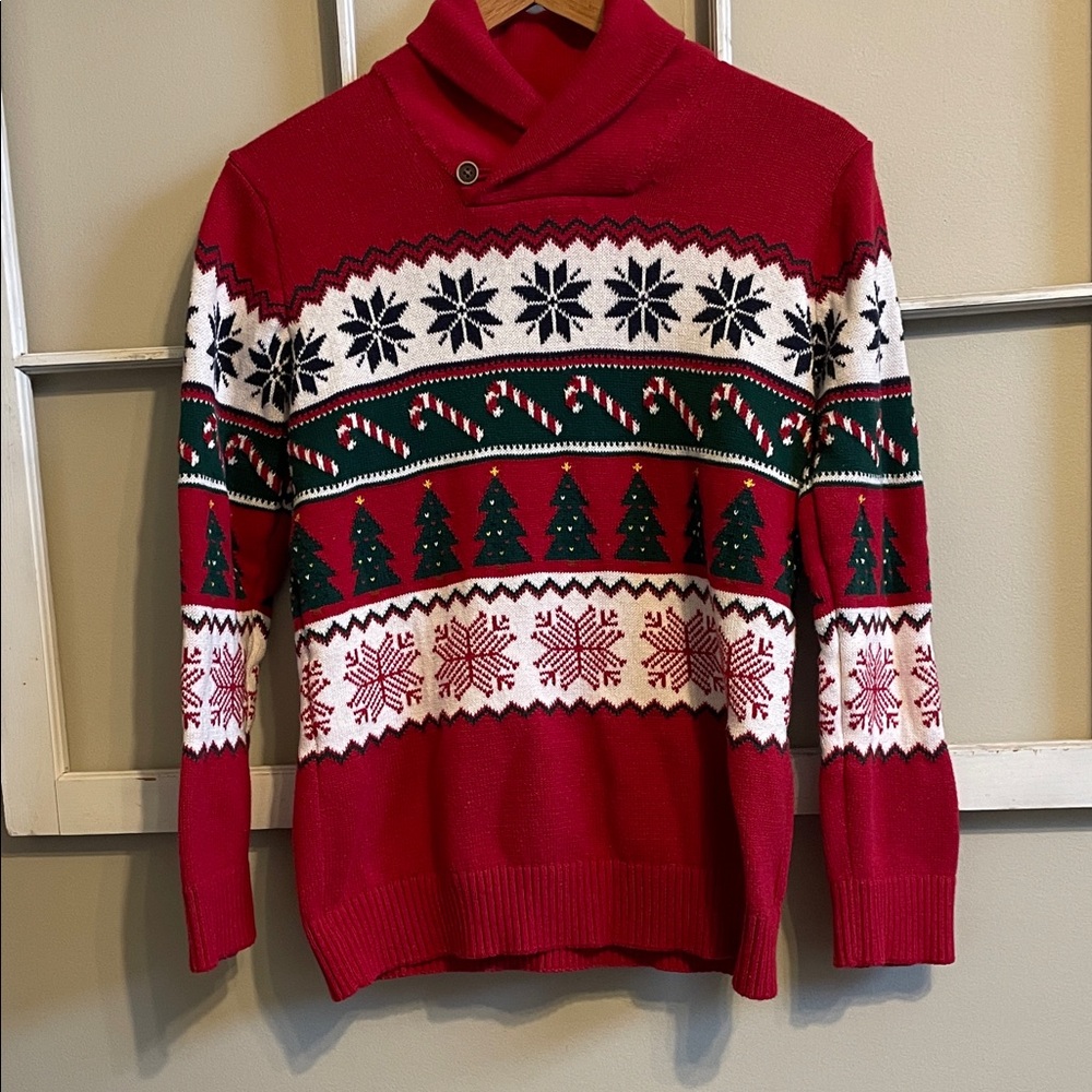 Place Red Festive Turtleneck Sweater